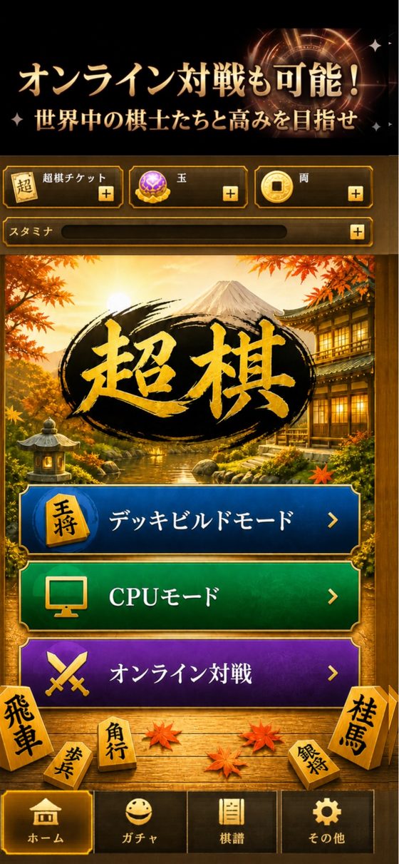 ホーム画面とモード選択